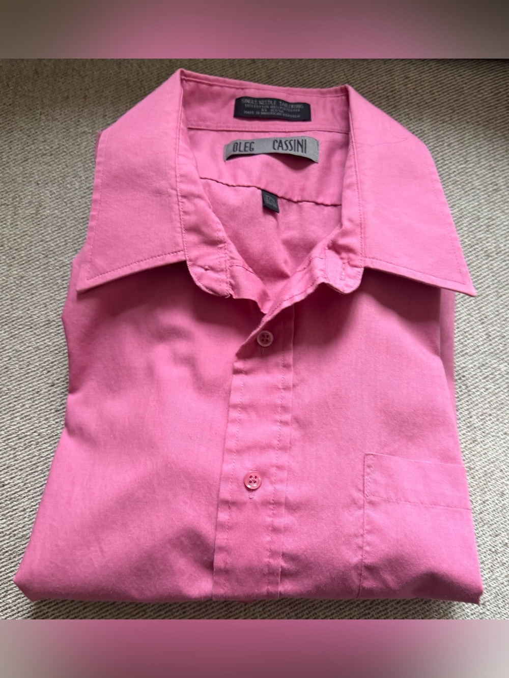 Oleg Cassini Pink Men's Dress Shirt